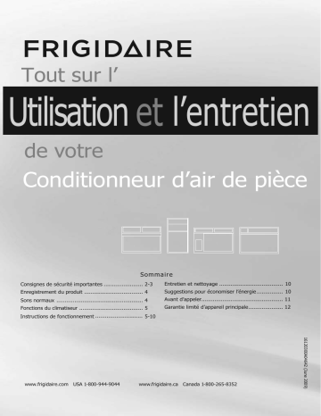 Frigidaire FFTA0833S1 Manuel utilisateur | Fixfr