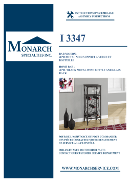 Monarch Specialties I 3347 HOME BAR Manuel utilisateur
