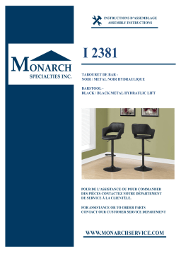 Monarch Specialties I 2381 BARSTOOL Manuel utilisateur