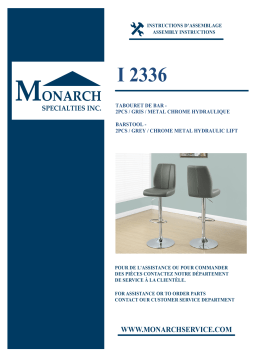 Monarch Specialties I 2336 BARSTOOL Manuel utilisateur