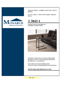 Monarch Specialties I 3043 ACCENT TABLE Manuel utilisateur
