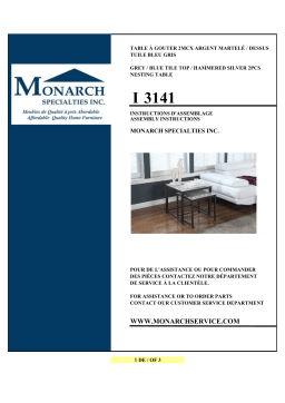 Monarch Specialties I 3141 NESTING TABLE Manuel utilisateur