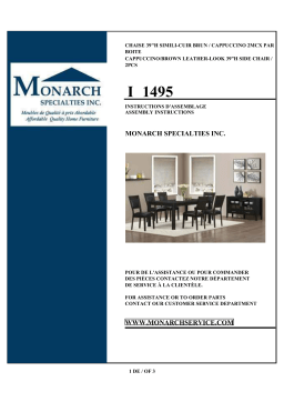 Monarch Specialties I 1495 DINING CHAIR Manuel utilisateur