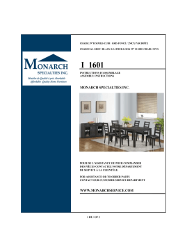 Monarch Specialties I 1601 DINING CHAIR Manuel utilisateur