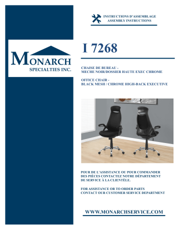 Monarch Specialties I 7268 OFFICE CHAIR Manuel utilisateur | Fixfr