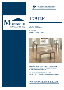 Monarch Specialties I 7912P TABLE SET Manuel utilisateur