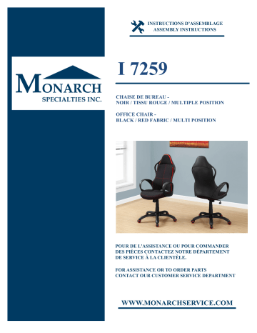 Monarch Specialties I 7259 OFFICE CHAIR Manuel utilisateur | Fixfr