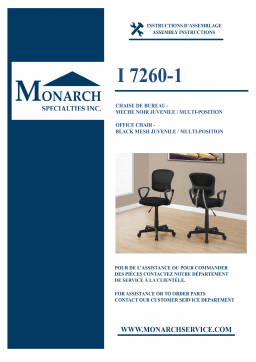 Monarch Specialties I 7260 OFFICE CHAIR Manuel utilisateur