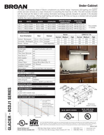 Broan BCDJ136BL Manuel utilisateur | Fixfr