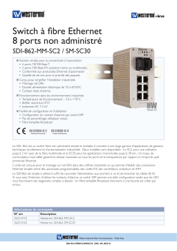 Westermo SDI-862-SM-SC30 Unmanaged 8-port Ethernet Fibre Switch Fiche technique