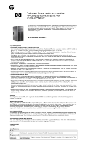 Ordinateur format minitour convertible HP Compaq 8200 | Fixfr