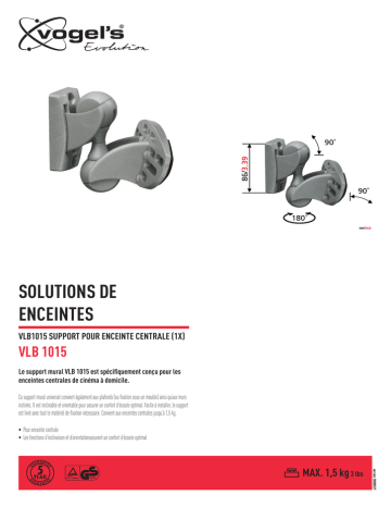 Vogel's 8120054 Fiche technique | Fixfr