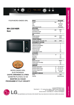 LG MH-2381NBR Fiche technique