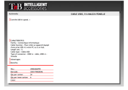 T'nB USB2AMAF05 Fiche technique
