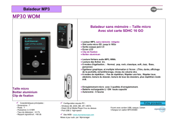 MPMan MP3 WOM Fiche technique | Fixfr