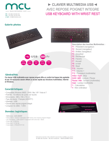 MCL ACK-298/RP Fiche technique | Fixfr