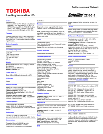 Toshiba PT23LC-01000D Fiche technique | Fixfr
