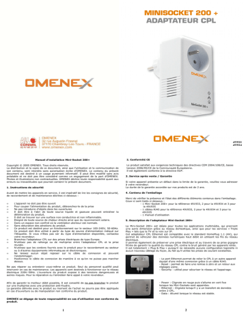 Omenex 491935 Fiche technique | Fixfr