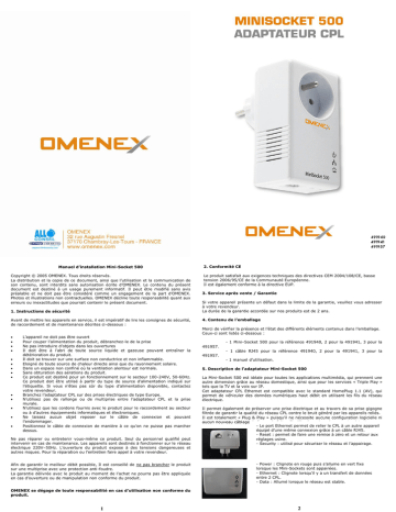 Omenex 491941 Fiche technique | Fixfr