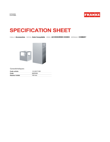 Franke 9925306 Fiche technique | Fixfr