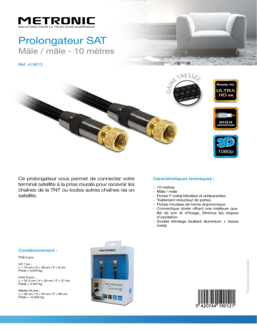 Metronic 419012 Fiche technique | Fixfr