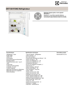 Electrolux ERT1501FOW2 Fiche technique