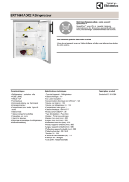 Electrolux ERT1661AOX2 Fiche technique