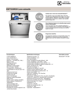 Electrolux ESF7535ROX Fiche technique