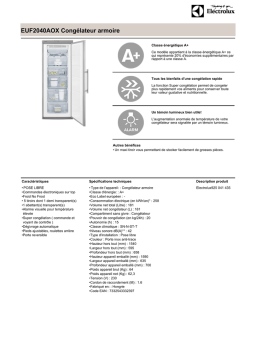 Electrolux EUF2040AOX Fiche technique