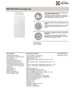 Electrolux EWT1261CCW Fiche technique