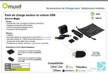 Muvit MUCHP0018 Fiche technique | Fixfr