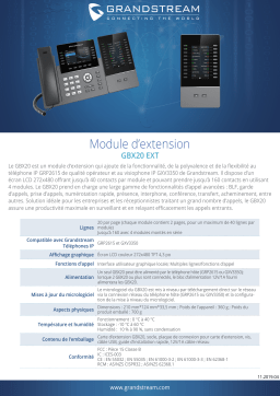 Grandstream GBX20 Fiche technique