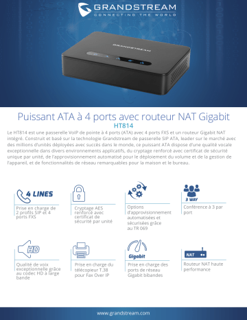 Grandstream HT814 Fiche technique | Fixfr