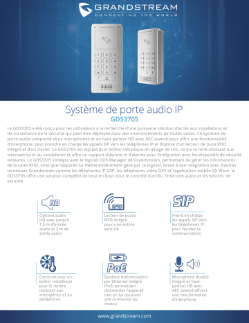 Grandstream GDS3705 Fiche technique | Fixfr