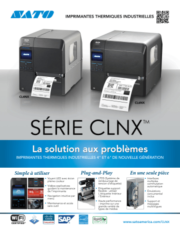 SATO CLNX Series Fiche technique | Fixfr