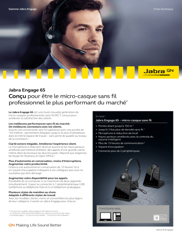 Jabra Engage 65 Convertible Fiche technique | Fixfr