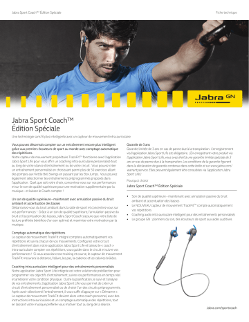 Jabra Sport Coach Fiche technique | Fixfr