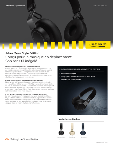 Jabra Move Style Edition Fiche technique | Fixfr