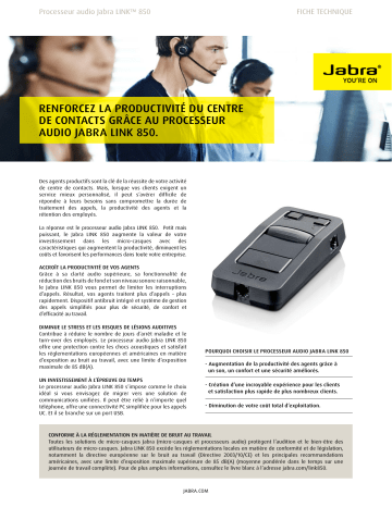 Jabra Link 850 Fiche technique | Fixfr