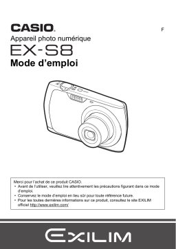 Casio EX-S8  (Pour les clients américains du nord) Manuel utilisateur