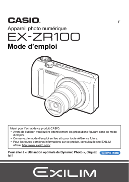 Casio EX-ZR100 (For North American customers) Manuel utilisateur