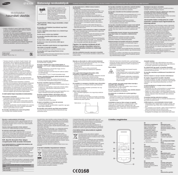 User's manual | Samsung GT-E1050 Manuel utilisateur | Fixfr