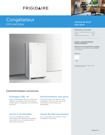 Frigidaire FFFU14F2QW Manuel utilisateur | Fixfr