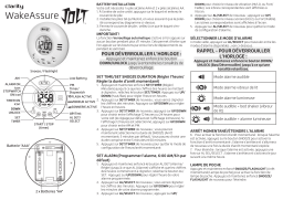 Clarity WakeAssure Jolt Vibrating Bedshaker Alarm Clock Manuel utilisateur