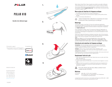 Guide de démarrage rapide | Polar H10 heart rate sensor Manuel utilisateur | Fixfr