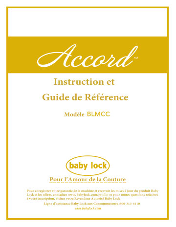 Mode d'emploi | Baby Lock Accord Sewing Machine Manuel utilisateur | Fixfr