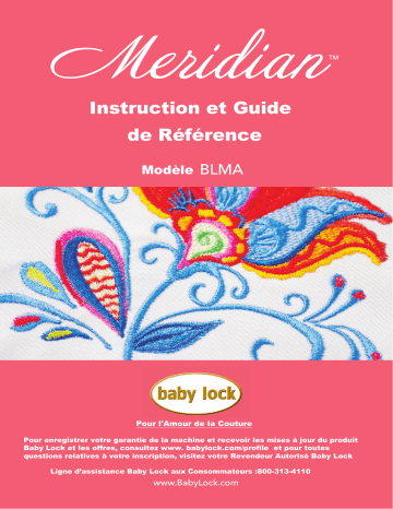 Mode d'emploi | Baby Lock Meridian Sewing Machine Manuel utilisateur | Fixfr