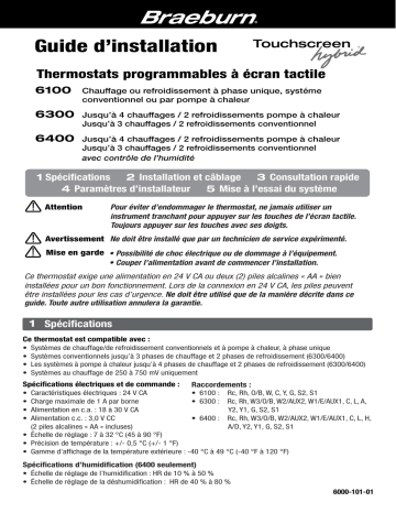 Mode d'emploi | Robertshaw Braeburn 6100 6300 6400 Thermostat Manuel utilisateur | Fixfr