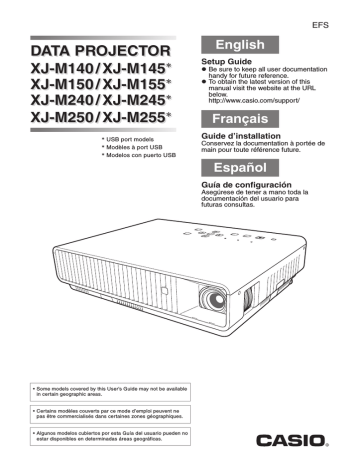 XJ-M140, XJ-M145, XJ-M150, XJ-M155, XJ-M240, XJ-M245, XJ-M250, XJ-M255 (SerialNumber: B9***B) | Guide d'installation | Casio XJ-M140, XJ-M145, XJ-M150, XJ-M155, XJ-M240, XJ-M245, XJ-M250, XJ-M255  (SerialNumber: S9*****, B9***A) Manuel utilisateur | Fixfr