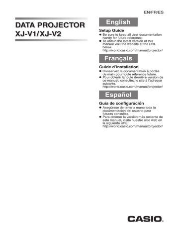 Guide d'installation | Casio XJ-V1, XJ-V2 Manuel utilisateur | Fixfr